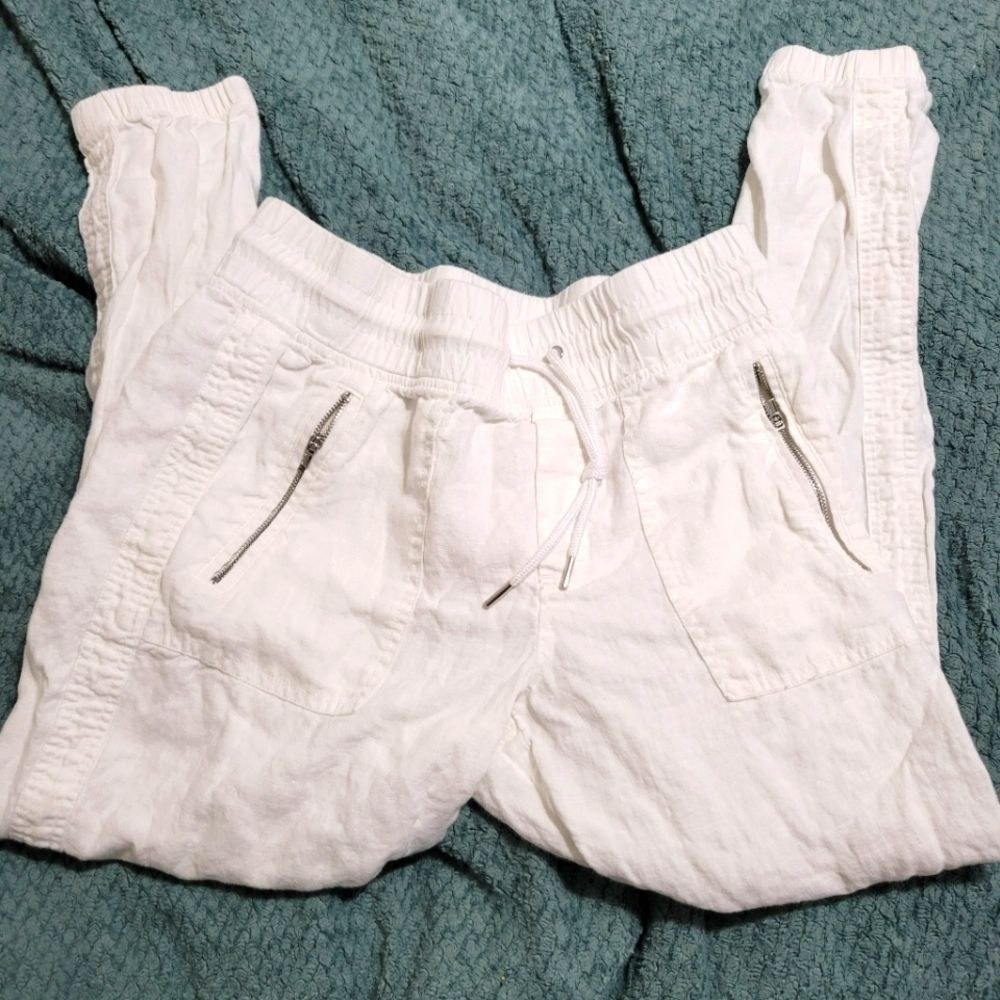 Athleta Cabo White Linen Jogger Size 6/Medium - Picture 8 of 12
